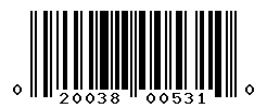 UPC barcode number 020038005310