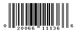 UPC barcode number 020066111366