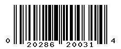 upc 020286200314 barcode image