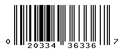 UPC barcode number 020334363367