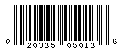 UPC barcode number 020335050136