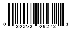 UPC barcode number 020352082721