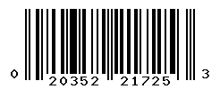 UPC barcode number 020352217253