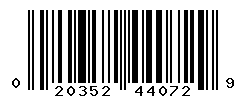 UPC barcode number 020352440729