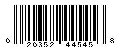 upc 020352445458 barcode image