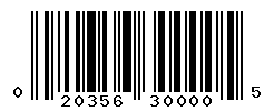 UPC barcode number 020356300005