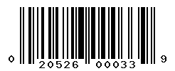 UPC barcode number 020526000339