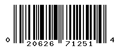 UPC barcode number 020626712514