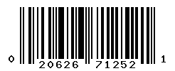 UPC barcode number 020626712521