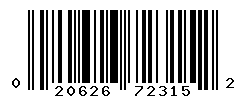 UPC barcode number 020626723152