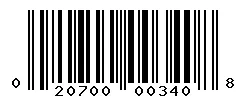 UPC barcode 020700003408