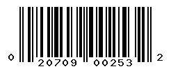 UPC barcode number 020709002532