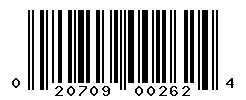 UPC barcode number 020709002624