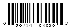 UPC barcode number 020714080303