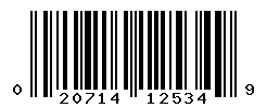 UPC barcode number 020714125349