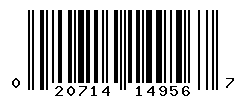 UPC barcode number 020714149567