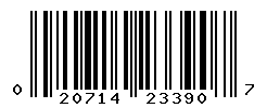 UPC barcode number 020714233907