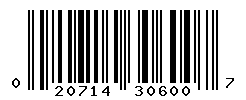 UPC barcode number 020714306007