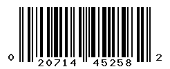 UPC barcode number 020714452582