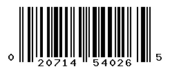 UPC barcode number 020714540265