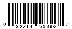 UPC barcode number 020714598907