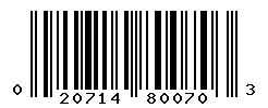 UPC barcode 020714800703