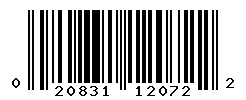 UPC barcode number 020831120722