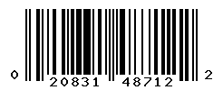 UPC barcode number 020831487122