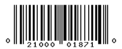 UPC barcode number 021000018710