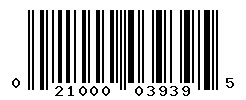 UPC barcode number 021000039395