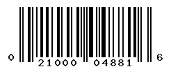 UPC barcode number 021000048816