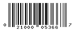 UPC barcode number 021000053667