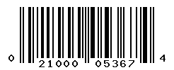 UPC barcode number 021000053674