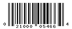 UPC barcode number 021000054664