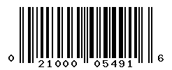 UPC barcode number 021000054916