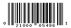 UPC barcode number 021000054961