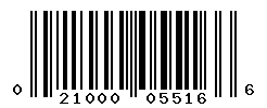 UPC barcode number 021000055166