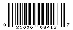 UPC barcode number 021000064137