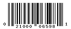 UPC barcode number 021000065981