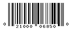 UPC barcode number 021000068500