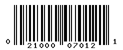 UPC barcode number 021000070121