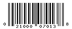 UPC barcode number 021000070138