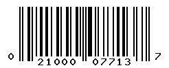 UPC barcode number 021000077137