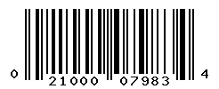 UPC barcode number 021000079834