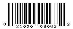 UPC barcode number 021000080632