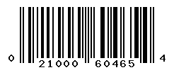 UPC barcode number 021000604654