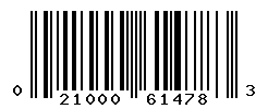 UPC barcode number 021000614783