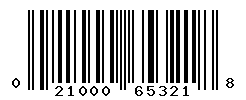 UPC barcode number 021000653218