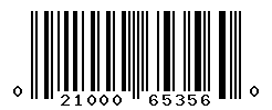 UPC barcode number 021000653560