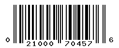 UPC barcode number 021000704576